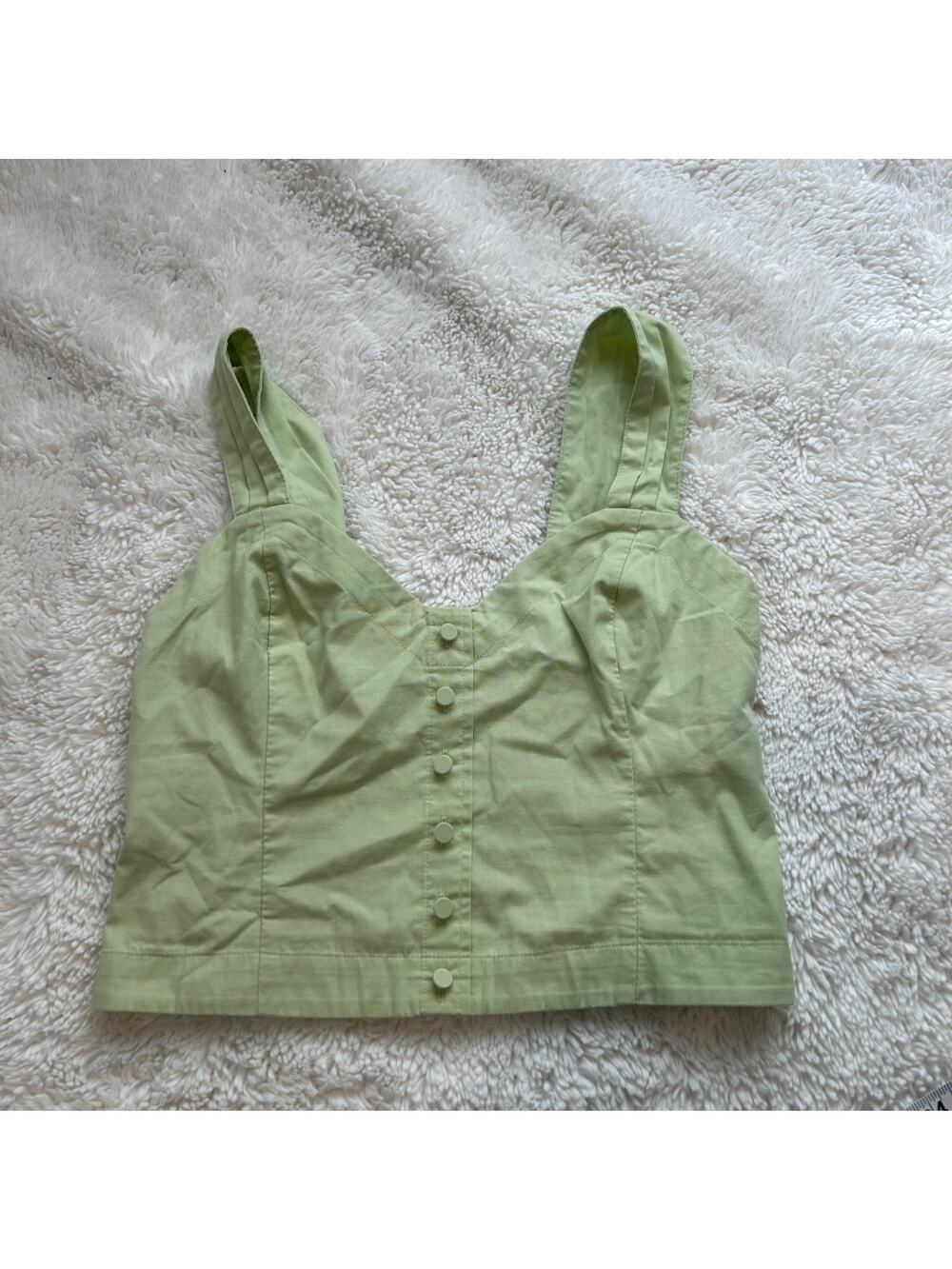 Abercrombie & Fitch Crop Top S Green Cottagecore Boho Flirty Girly Soft Summer